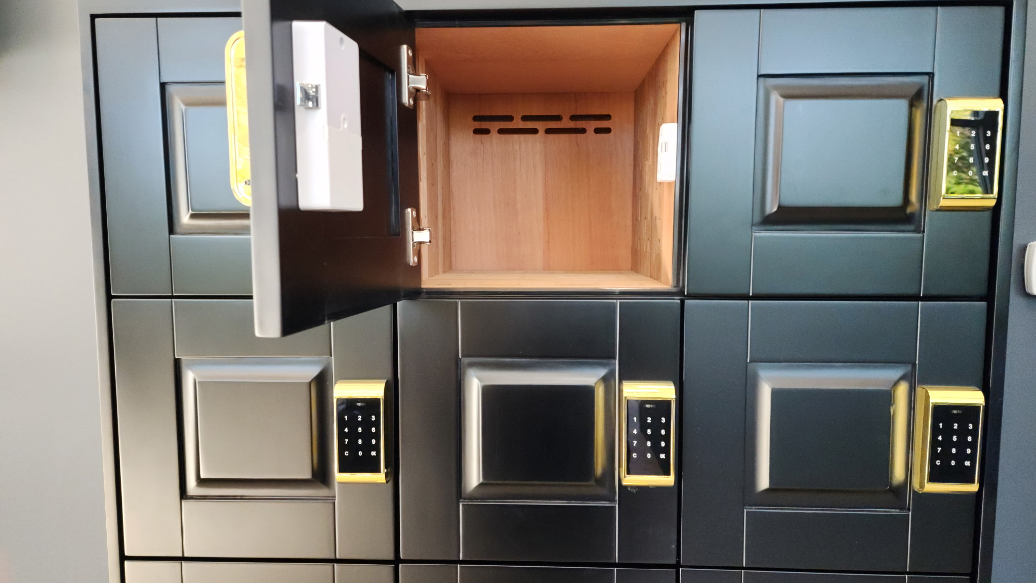 Member lockers wall